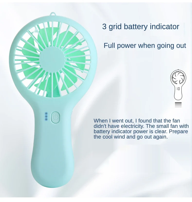 Colorful handheld mini fan portable USB charging convenient creative cool small fan pocket handheld fan summer gift