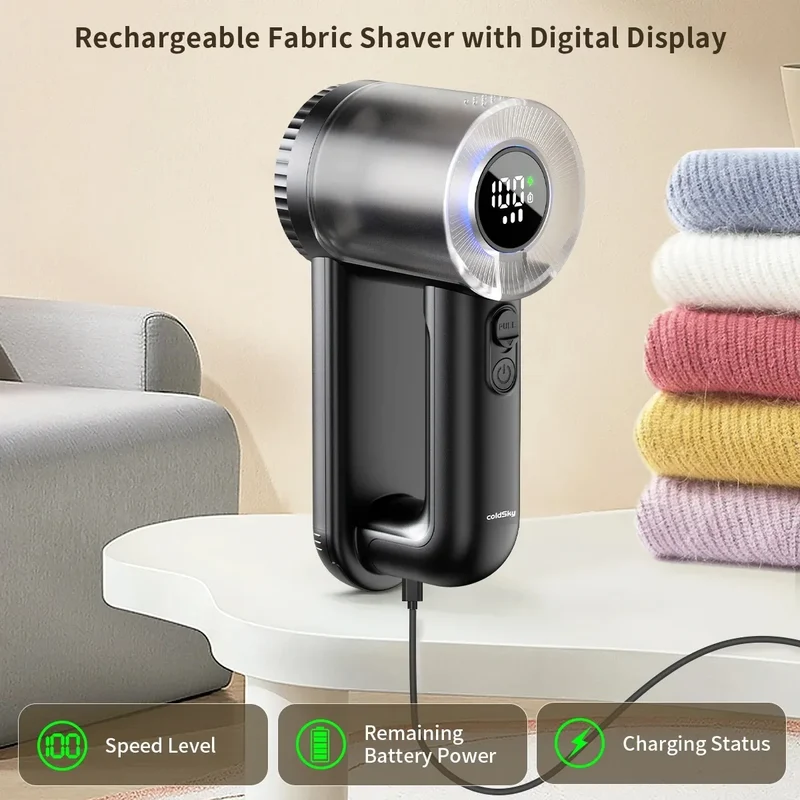 Rechargeable Fabric Shaver Electric Lint Remover with Digital Display Sweater Shaver Lint Shaver for Clothing Blanket