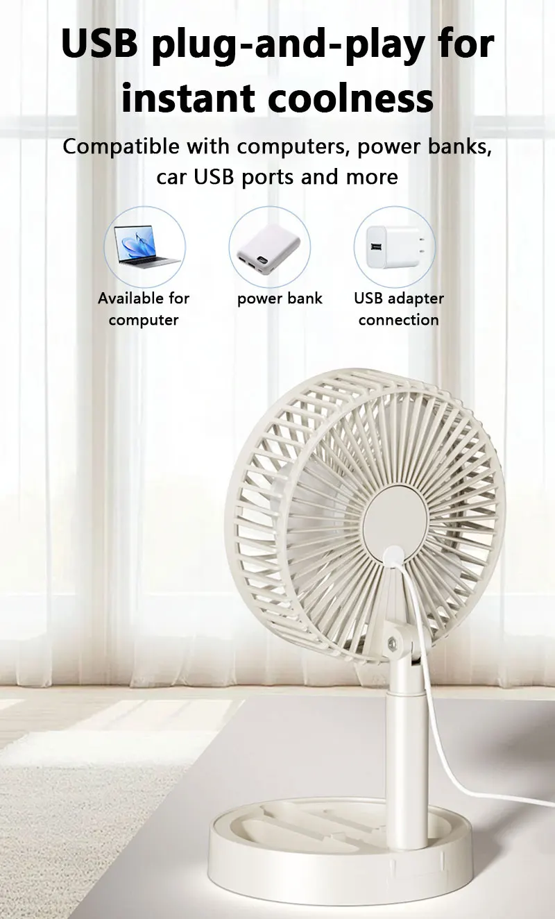 Lenovo USB Direct Desktop Fan Premium airflow Portable Cool Modern Living fan Premium Silent Fan Suitable for dormitory office