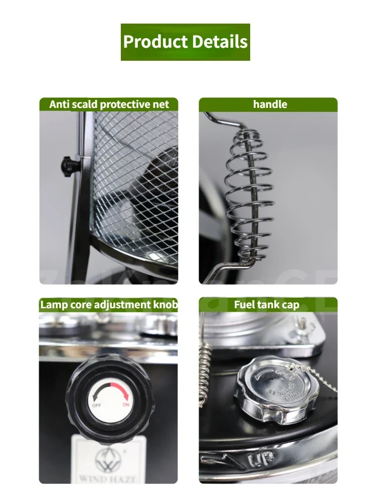 High-efficiency Liquid Fuel Heater, Stainless Steel Indoor Warmer, Non-electric Heating Stove, Portable for Outdoor Camping