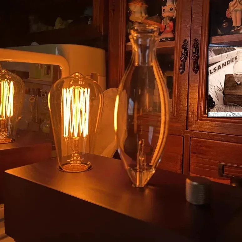 Aroma Diffuser Vintage Tungsten Filament Lamp Aromatherapy Machine Humidifier Lighting Sandalwood Pure Essential Oil Diffuser