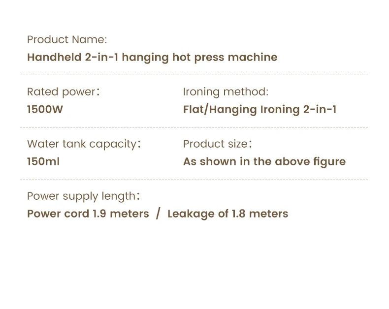 Fast-Heat Garment Steamer Foldable Ironing 1500W Machine Household Electric Fabric Steamer for Home Travel Handheld Steam Iron