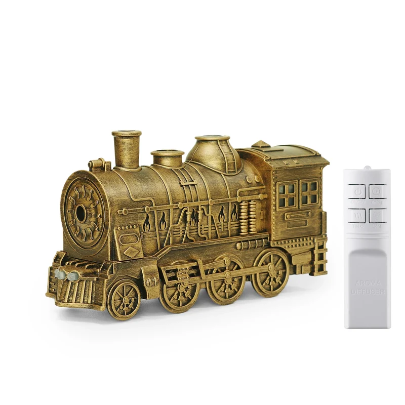 Retro Mini Train Shape Aromatherapy Essential Oil Diffuser Ultrasonic Cool Mist Air Humidifier with Lamp Aroma Difusor Atomizer