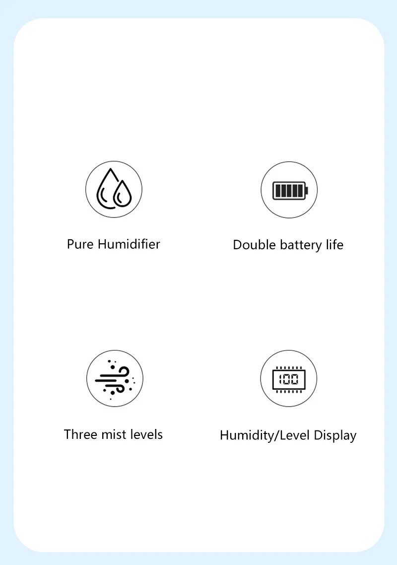 Humidifier USB Double Spray Quiet 2L Large Capacity Humidifier Home Dormitory Office Bedroom Desktop with Night Light