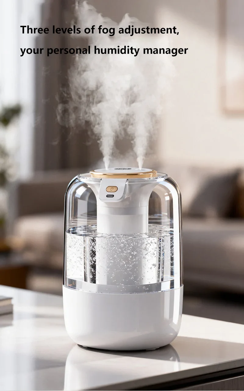 Humidifier USB Double Spray Quiet 2L Large Capacity Humidifier Home Dormitory Office Bedroom Desktop with Night Light