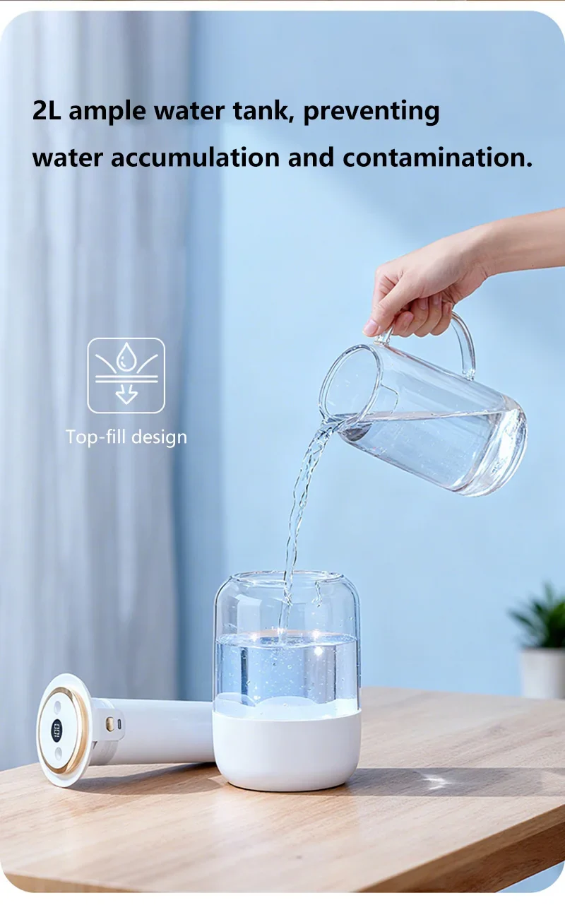 Humidifier USB Double Spray Quiet 2L Large Capacity Humidifier Home Dormitory Office Bedroom Desktop with Night Light