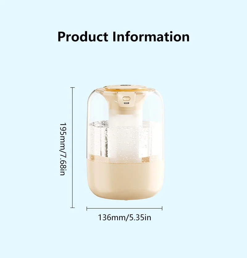 Humidifier USB Double Spray Quiet 2L Large Capacity Humidifier Home Dormitory Office Bedroom Desktop with Night Light