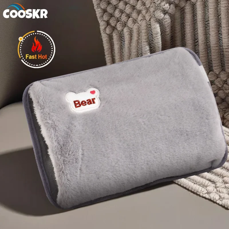Hand Warmer Electric Hot Water Bag Soft Plush Hand Warmer Portable Heated Gloves Handwarmers Winter Hand Warmer 220V EU Plug