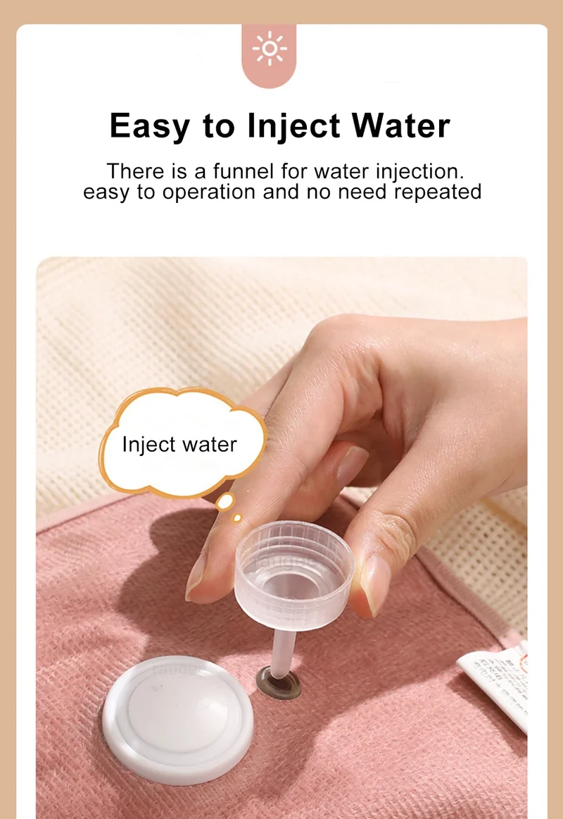 Hand Warmer Electric Hot Water Bag Soft Plush Hand Warmer Portable Heated Gloves Handwarmers Winter Hand Warmer 220V EU Plug