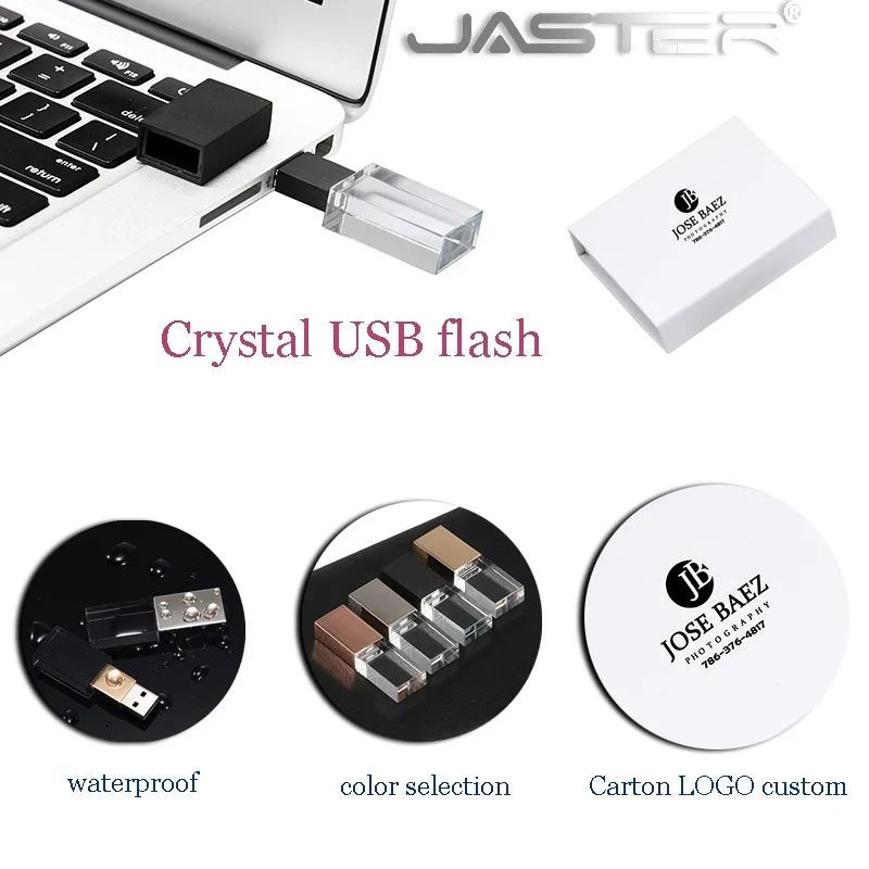 10PCS/LOT Crystal USB 2.0 Wedding Gift Flash Drives Free Custom Logo Pen Drive 100% Real Capacity Stick 128GB 8GB 16GB 32GB 64GB