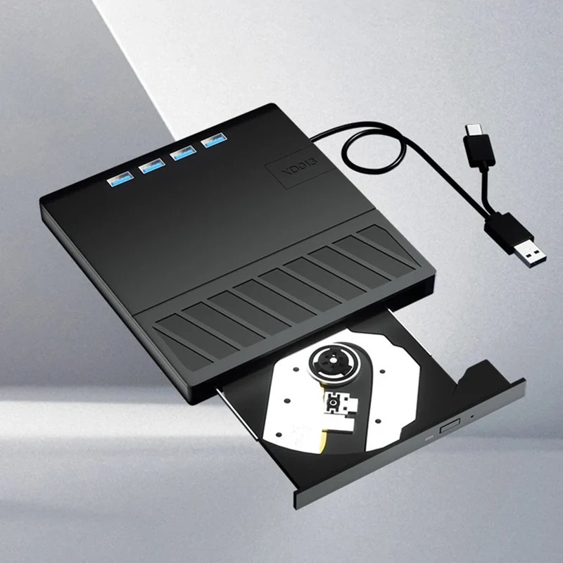 7 in 1 USB 3.0 Type C External CD DVD RW Optical Drive with SD/TF Port CD/DVD/BD -/+RW Player Burner Writer Reader for Laptop PC