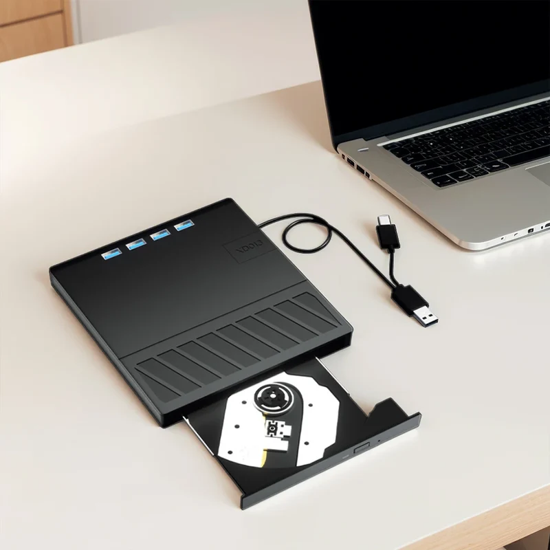7 in 1 USB 3.0 Type C External CD DVD RW Optical Drive with SD/TF Port CD/DVD/BD -/+RW Player Burner Writer Reader for Laptop PC