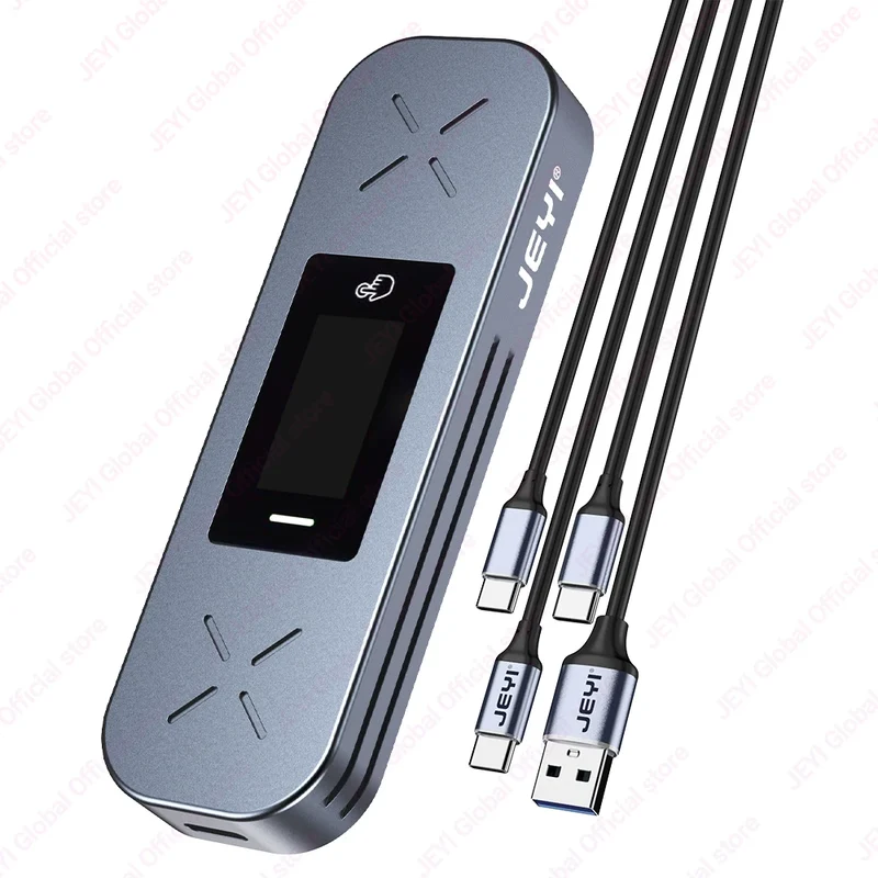 JEYI Visual Smart M.2 NVMe NGFF SSD Enclosure, Supports 5s Write Protection, 3s Re-connect, USB 3.2 Gen2 10Gbps, UASP Trim