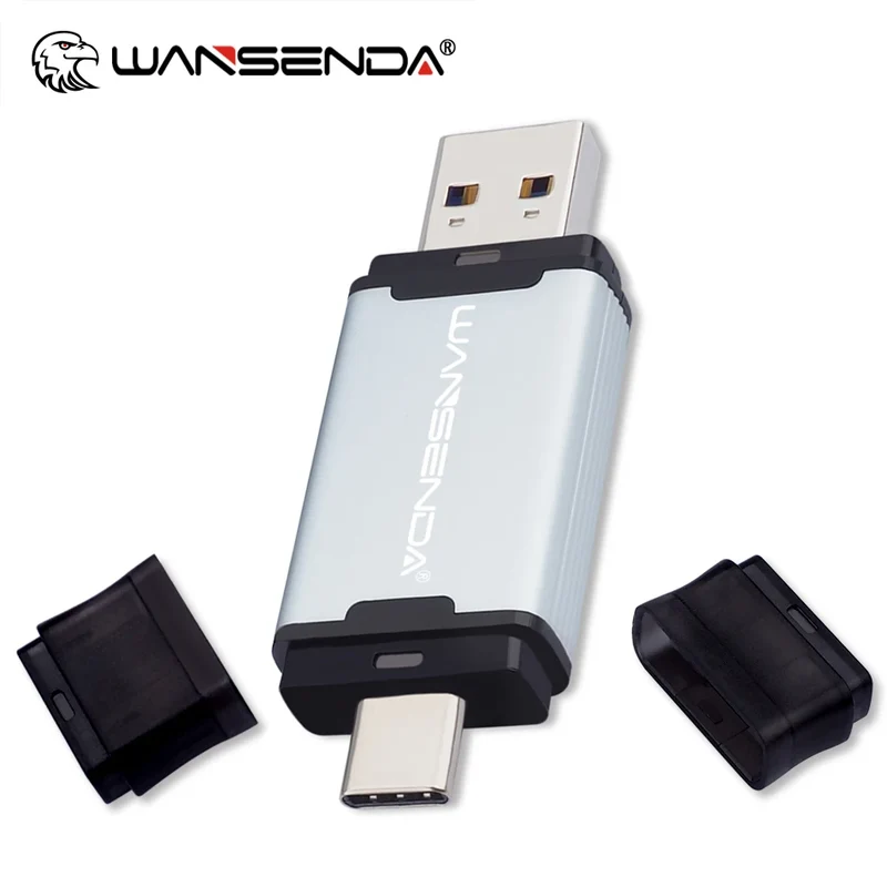 WANSENDA 128GB TYPE C USB 3.0 Flash Drive Pen Drive 32GB 64GB 256GB 512GB High Speed Pendrive for HUAWEI TYPE-C Mobile/PC