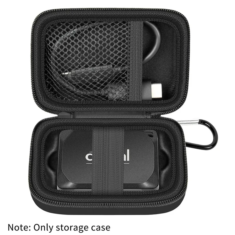 Carrying Case Compatible with Crucial X10/ X9 Pro 4TB/ 2TB/ 1TB Portable SSD, External Solid State Drive Hard Storage Holder Bag