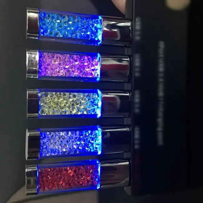 Creative Crystal&LED Light Pendrive 2.0 USB Flash Pen Drive 128mb 4gb 8gb Memory Stick 16gb 32gb Wedding Gift 128GB Memory Card