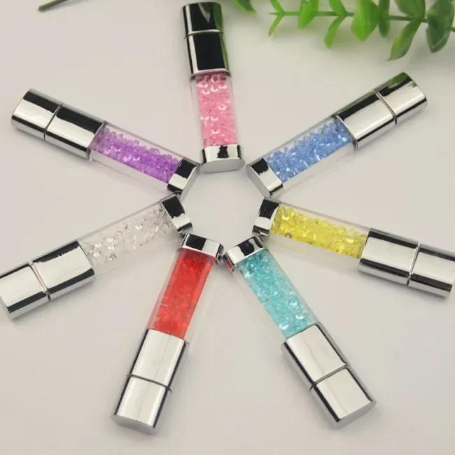 Creative Crystal&LED Light Pendrive 2.0 USB Flash Pen Drive 128mb 4gb 8gb Memory Stick 16gb 32gb Wedding Gift 128GB Memory Card