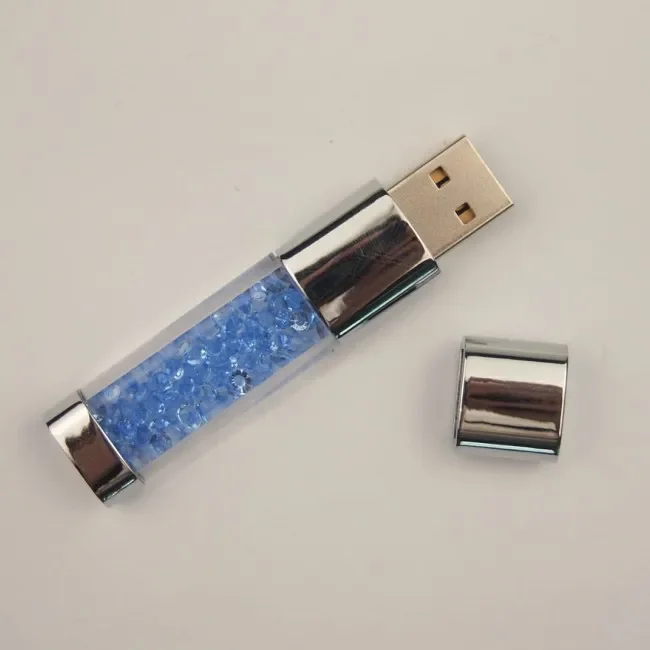 Creative Crystal&LED Light Pendrive 2.0 USB Flash Pen Drive 128mb 4gb 8gb Memory Stick 16gb 32gb Wedding Gift 128GB Memory Card