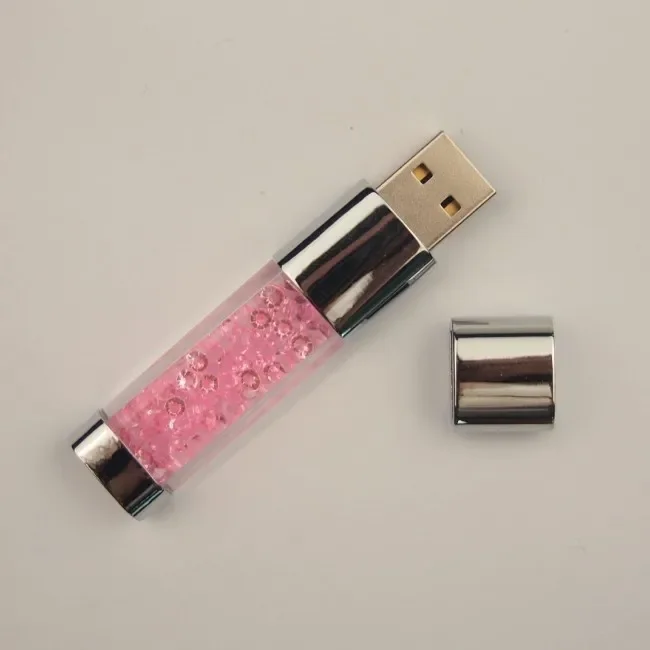 Creative Crystal&LED Light Pendrive 2.0 USB Flash Pen Drive 128mb 4gb 8gb Memory Stick 16gb 32gb Wedding Gift 128GB Memory Card