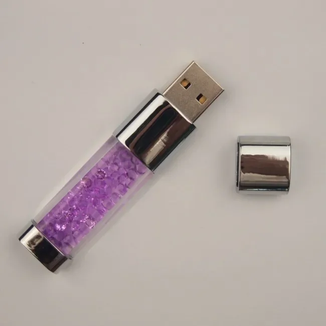 Creative Crystal&LED Light Pendrive 2.0 USB Flash Pen Drive 128mb 4gb 8gb Memory Stick 16gb 32gb Wedding Gift 128GB Memory Card