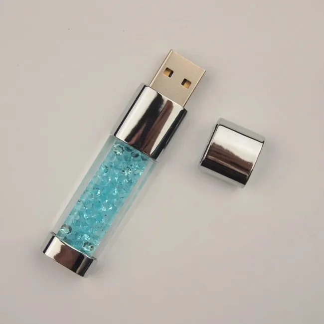 Creative Crystal&LED Light Pendrive 2.0 USB Flash Pen Drive 128mb 4gb 8gb Memory Stick 16gb 32gb Wedding Gift 128GB Memory Card