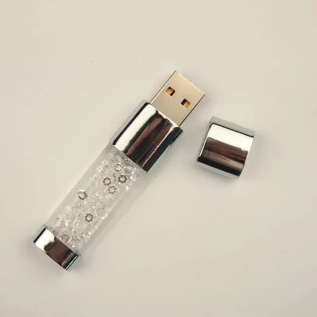 Creative Crystal&LED Light Pendrive 2.0 USB Flash Pen Drive 128mb 4gb 8gb Memory Stick 16gb 32gb Wedding Gift 128GB Memory Card