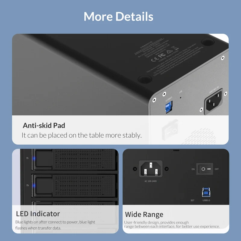 ORICO 35 Series 5 Bay HDD Docking Station With Dual Chip 150W Built-in Power Hard Drive Case for Altcoins Mining