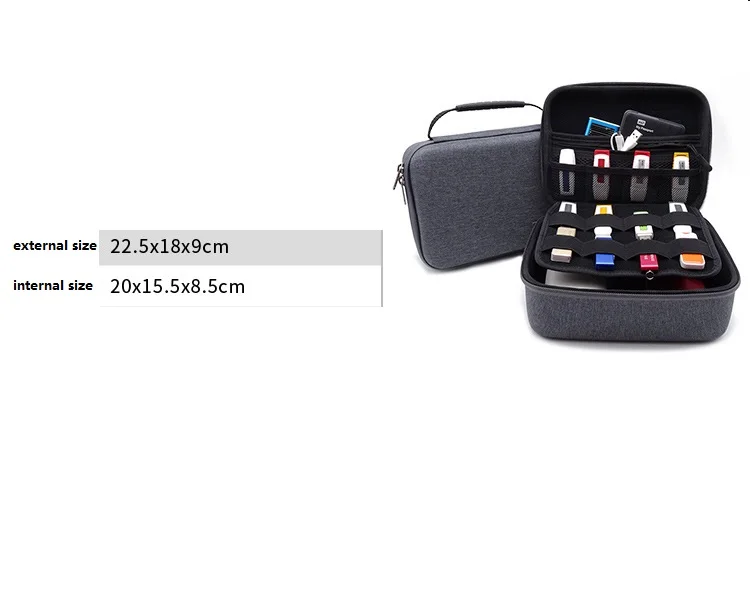 GHKJOK 3.5 inch Large HDD USB Flash Drive external hard disk case Cable Organizer Bag Carry Case usb flash disk GH1603