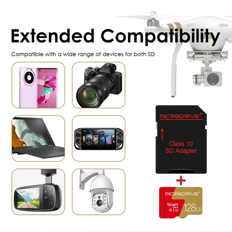 Memory Card 128gb 256gb Class 10 Micro tf SD Card 32gb 16gb 8GB 4GB Flash Cards mini sd TF card mini sd card with card reader