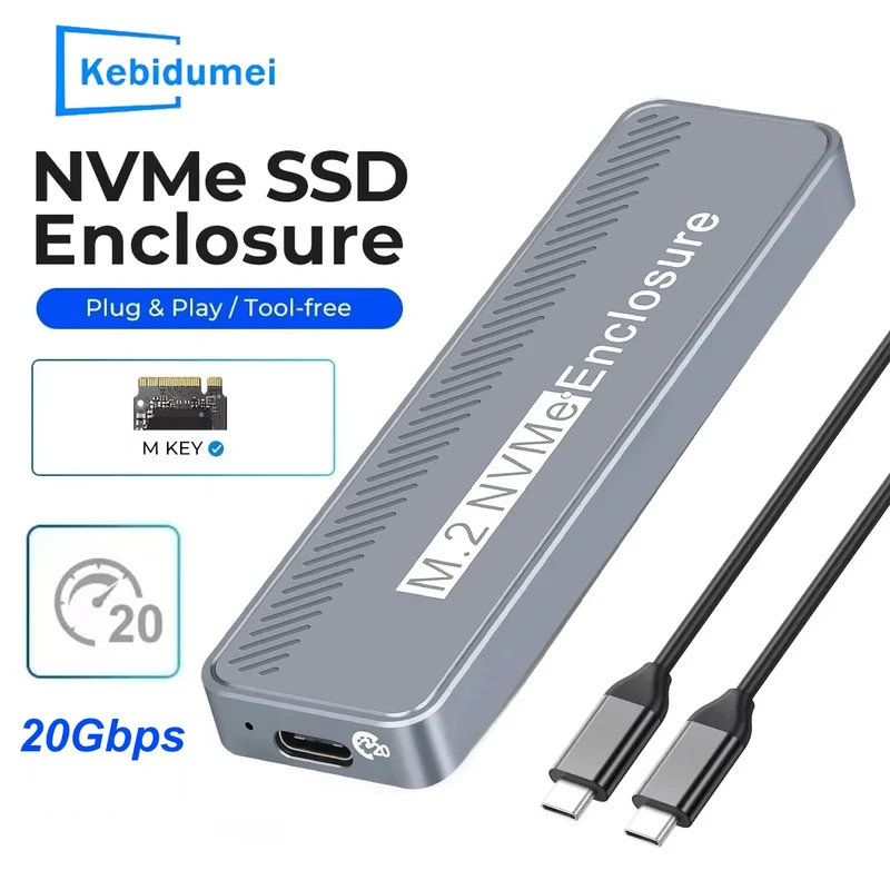 20Gbps NVMe M.2 SSD Enclosure NVMe NGFF PCIe M.2 SSD Case Portable USB C 3.2Gen2 External Adapter for Macbook PC Hard Disk Box