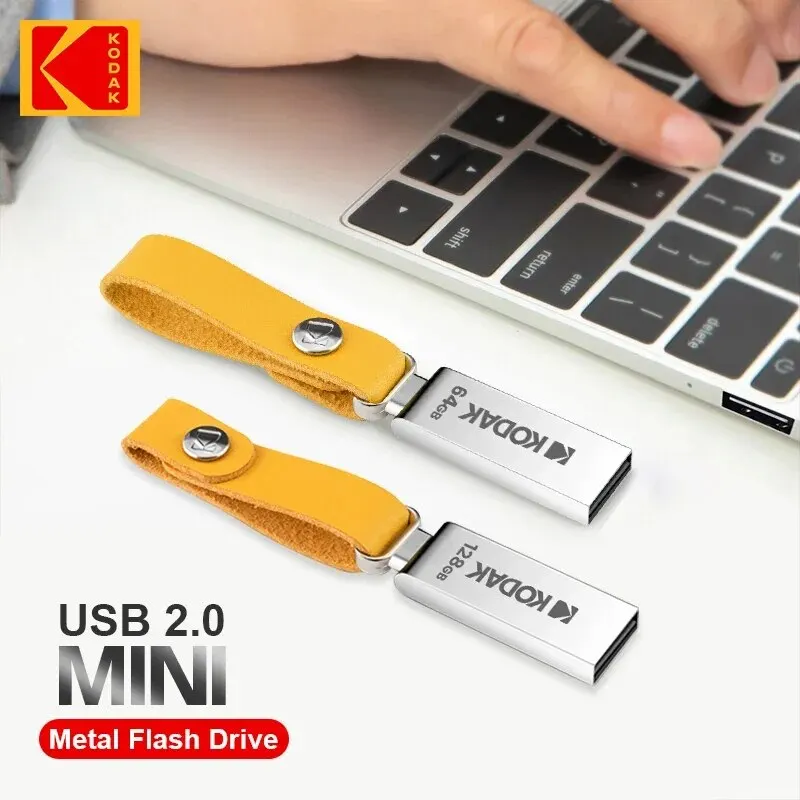 KODAK USB 2.0 Flash Drive 128GB 64GB 32GB Pen Drive Waterproof Mini Memory Stick Leather Metal U Disk