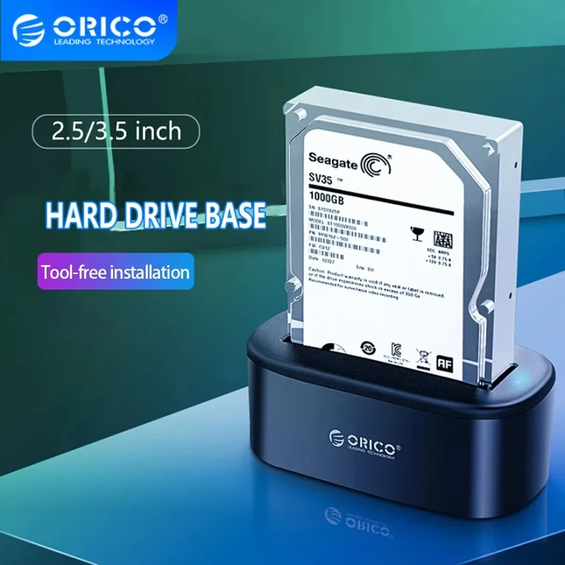ORICO Hard Drive Docking Station USB 3.0 To SATA HDD Docking Station for 2.5/3.5 Inch SATA HDD Enclosure and SSD Hard Drive Dock
