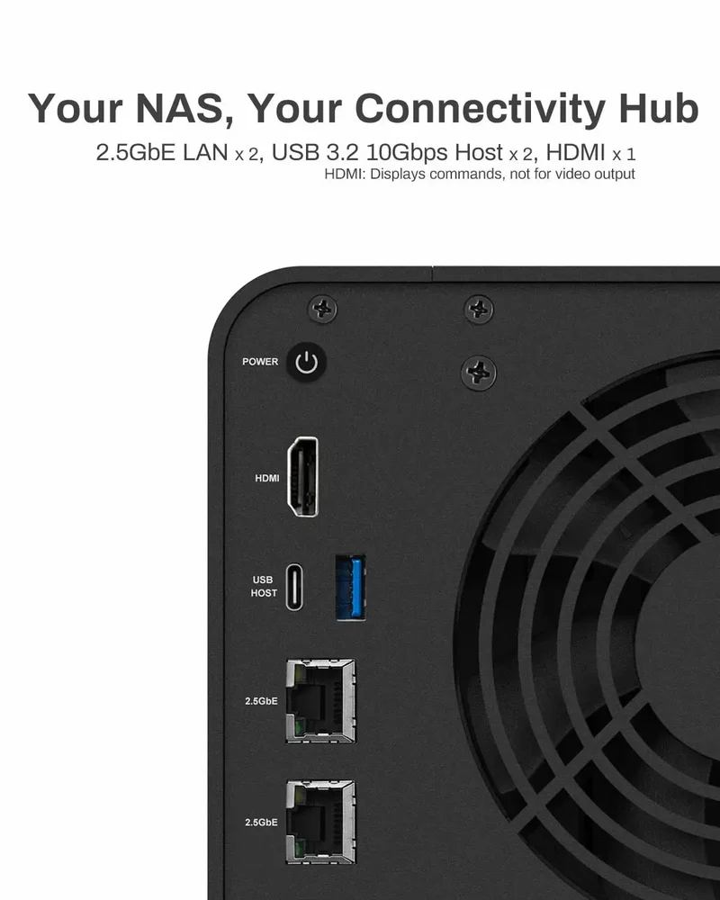 TERRAMASTER F4-424 Pro NAS Storage – 4Bay Core i3 8-Core 8-Thread CPU, 32GB DDR5 RAM, Network Attached Storage (Diskless)