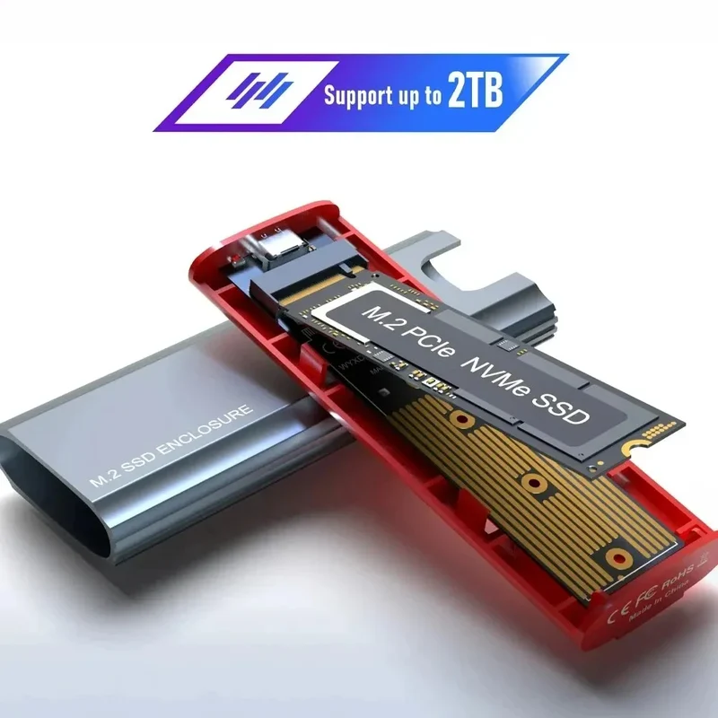 M2 NVMe SATA SSD Case 10Gbps SSD Box M.2 NVME NGFF SSD to USB 3.1 Enclosure Type-A to Type-C Cable for M.2 SSD PC Accessories
