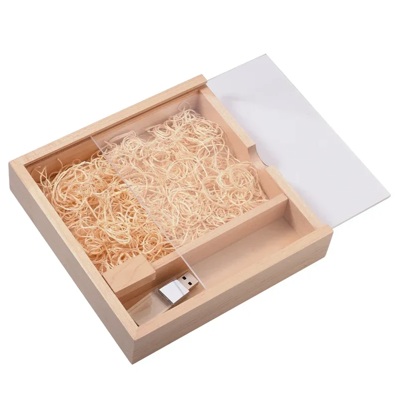 Walnut Album Box USB Flash Drives 128GB Photography Studio Memory Stick 64GB Free Custom Logo Pen Drive 32GB 16GB Wedding Gift