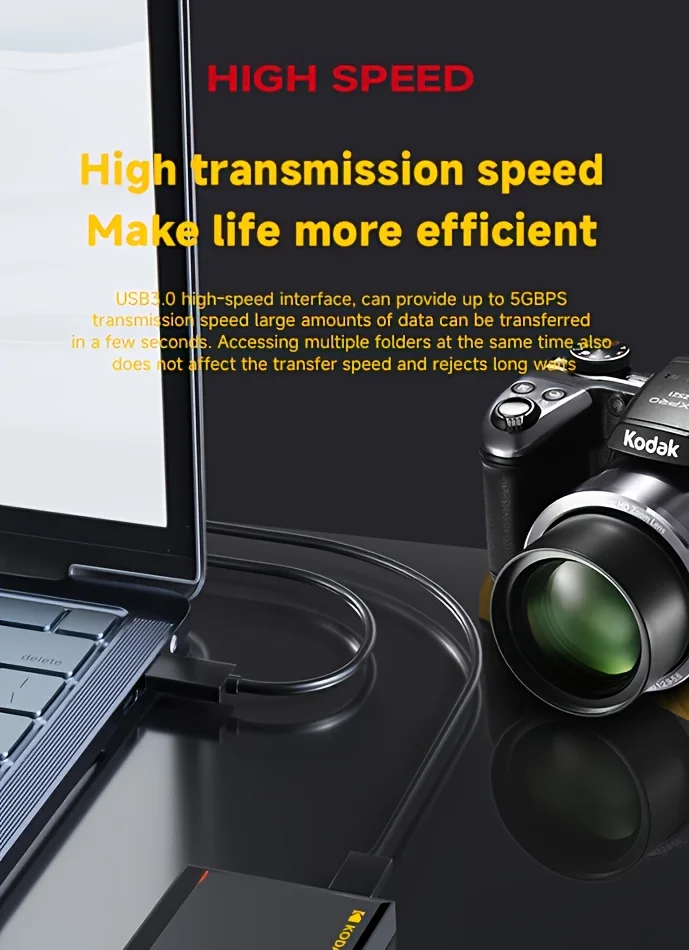KODAK P190 Portable External Hard Drive 500GB 1TB USB 3.0 HDD Mechanical Mobile Disk for PC Laptop Gaming Storage