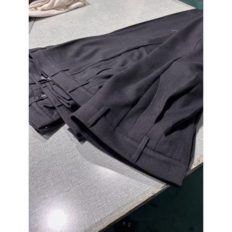 Spring and Autumn New Style Old Money Style Brown Coffee Color Suit Pants for Women, Wide-Leg Pants with Drape Effect, Slimming, Extended Length for Tall Individuals, Straight-Leg Pants