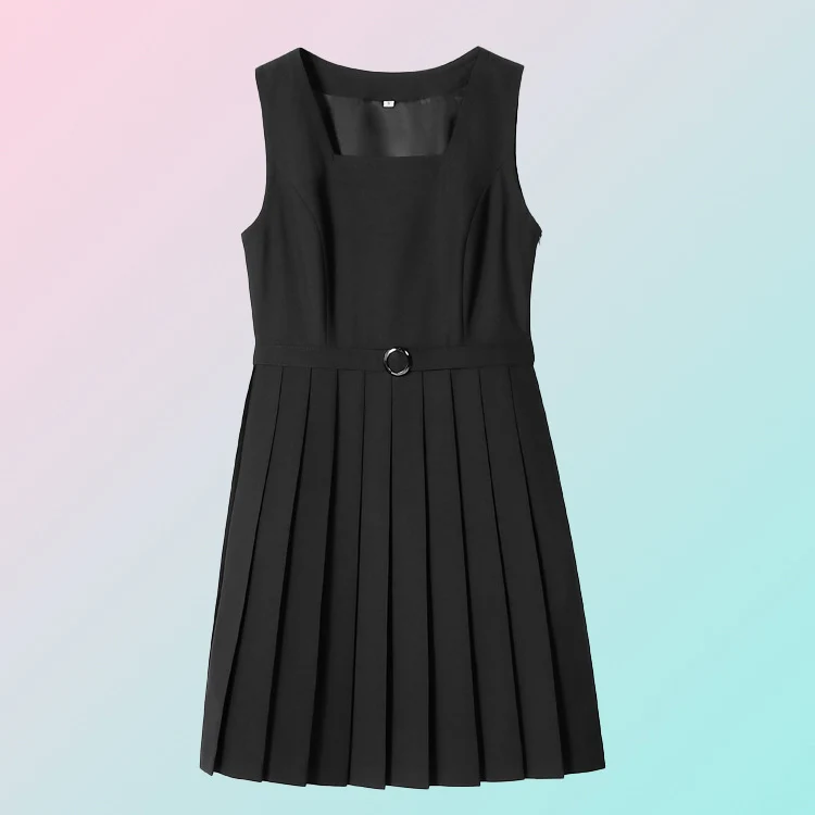 Original Spring and Summer Vest Dress Suit British College Dress Sleeveless Student Class Uniform School Uniform Work Clothing Versatile Women's Skirt