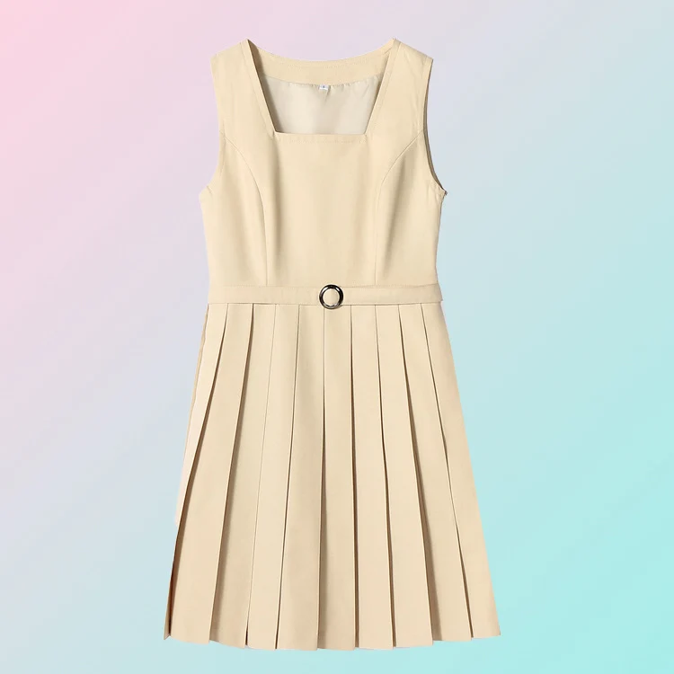 Original Spring and Summer Vest Dress Suit British College Dress Sleeveless Student Class Uniform School Uniform Work Clothing Versatile Women's Skirt