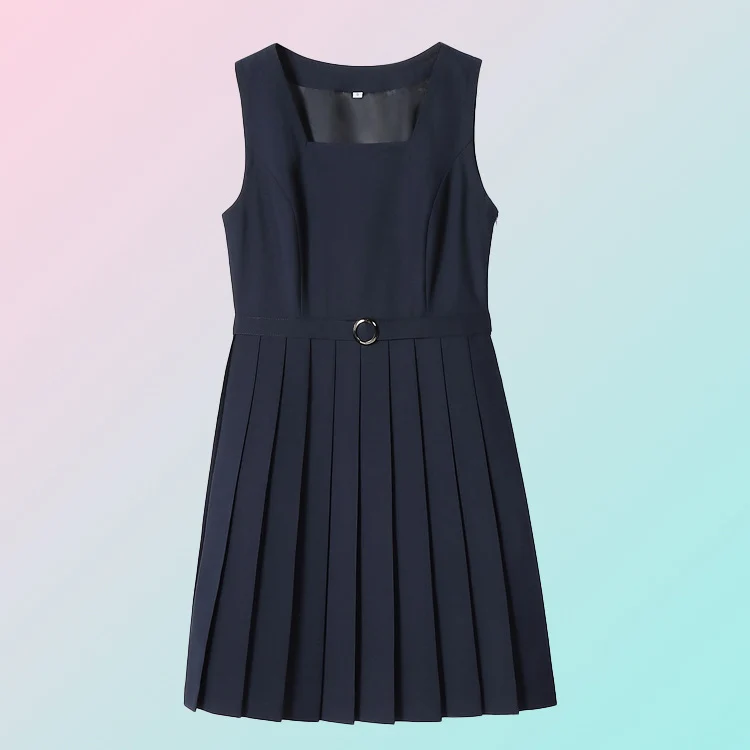 Original Spring and Summer Vest Dress Suit British College Dress Sleeveless Student Class Uniform School Uniform Work Clothing Versatile Women's Skirt