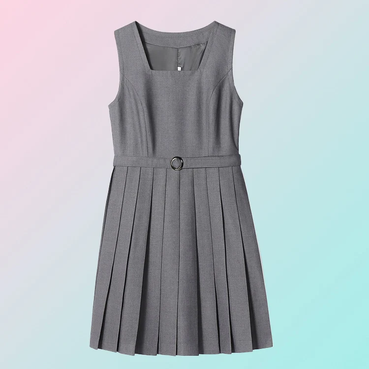 Original Spring and Summer Vest Dress Suit British College Dress Sleeveless Student Class Uniform School Uniform Work Clothing Versatile Women's Skirt