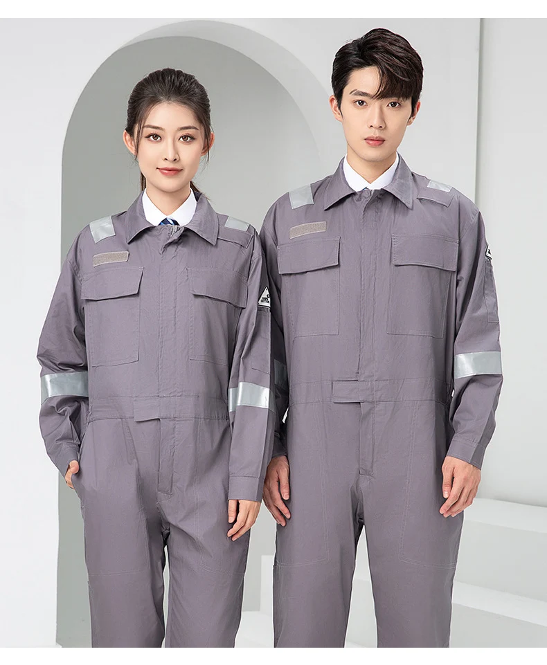 Marine Crew Reflective Strip Pure Cotton Overalls Long-sleeved Men's Summer Wear-resistant Electric Welding Shipyard Workshop Labor Insurance Clothing