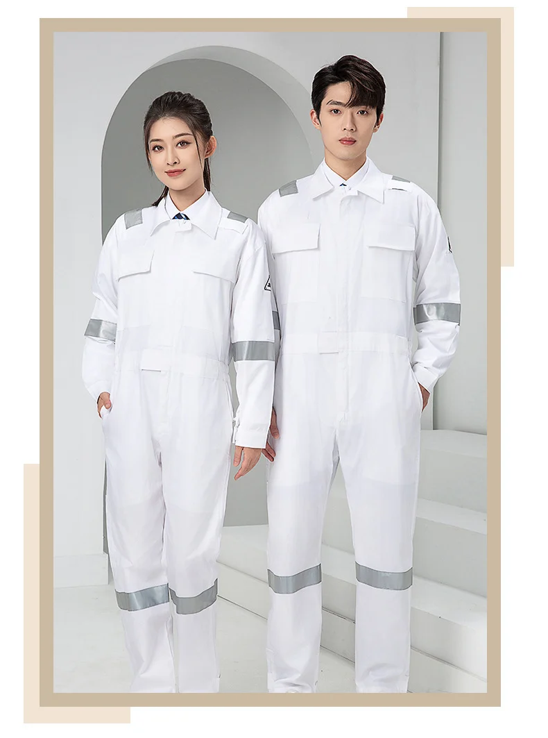 Marine Crew Reflective Strip Pure Cotton Overalls Long-sleeved Men's Summer Wear-resistant Electric Welding Shipyard Workshop Labor Insurance Clothing