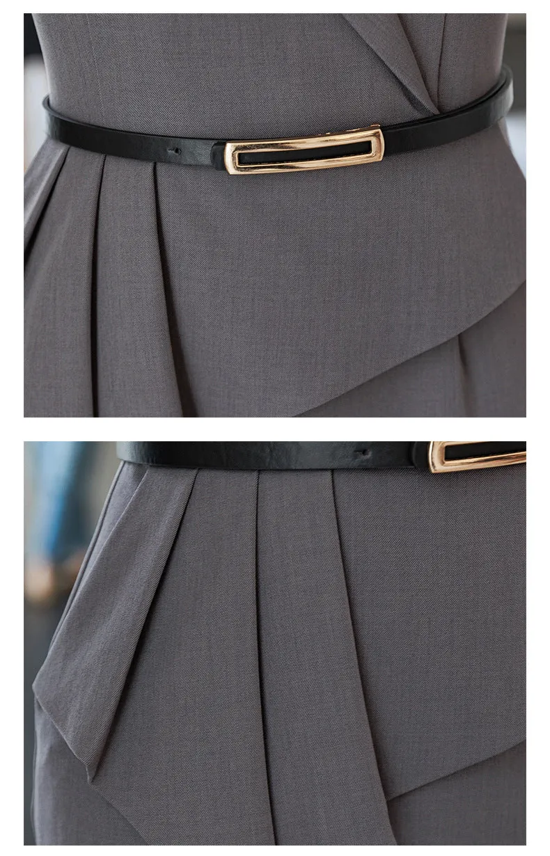 French Hepburn Style Small Black Dress High Sense High Cold Royal Sister Fried Street Small Fragrance Style Pleated Professional Suit dress Summer