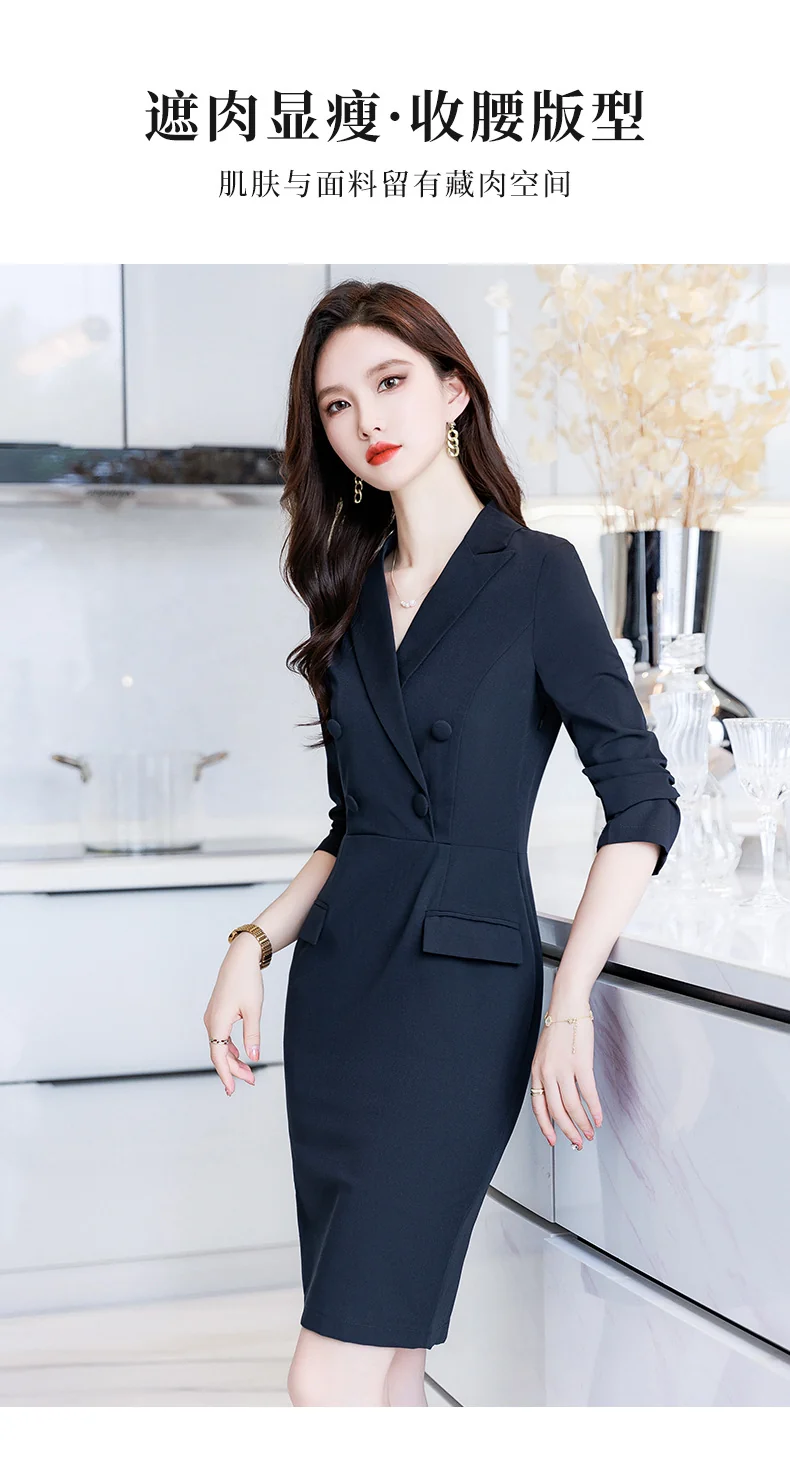 French Hepburn Style Small Black Dress High Sense High Cold Royal Sister Fried Street Small Fragrance Style Pleated Professional Suit dress Summer