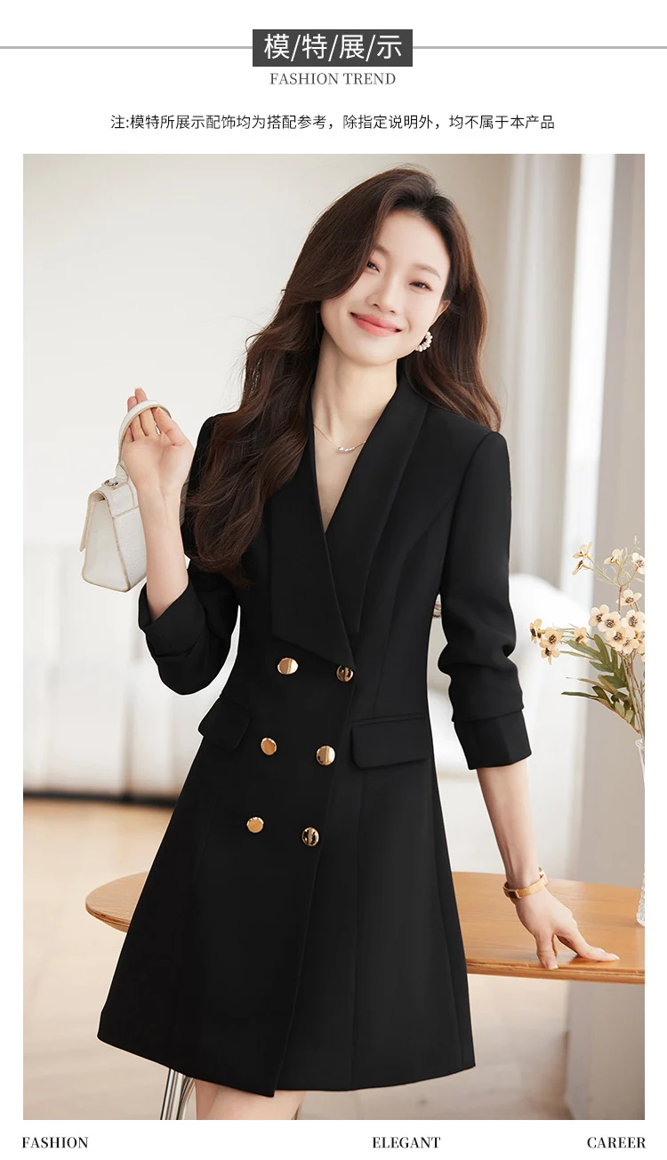 French Hepburn Style Small Black Dress High Sense High Cold Royal Sister Fried Street Small Fragrance Style Pleated Professional Suit dress Summer
