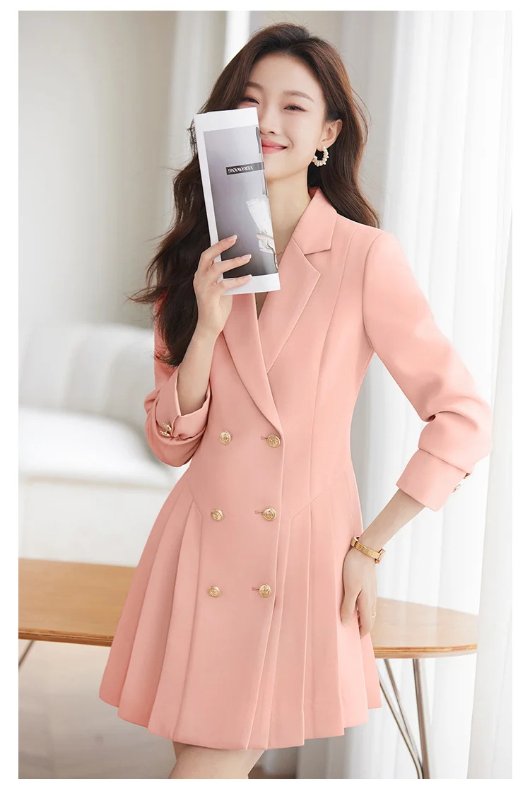 French Hepburn Style Small Black Dress High Sense High Cold Royal Sister Fried Street Small Fragrance Style Pleated Professional Suit dress Summer