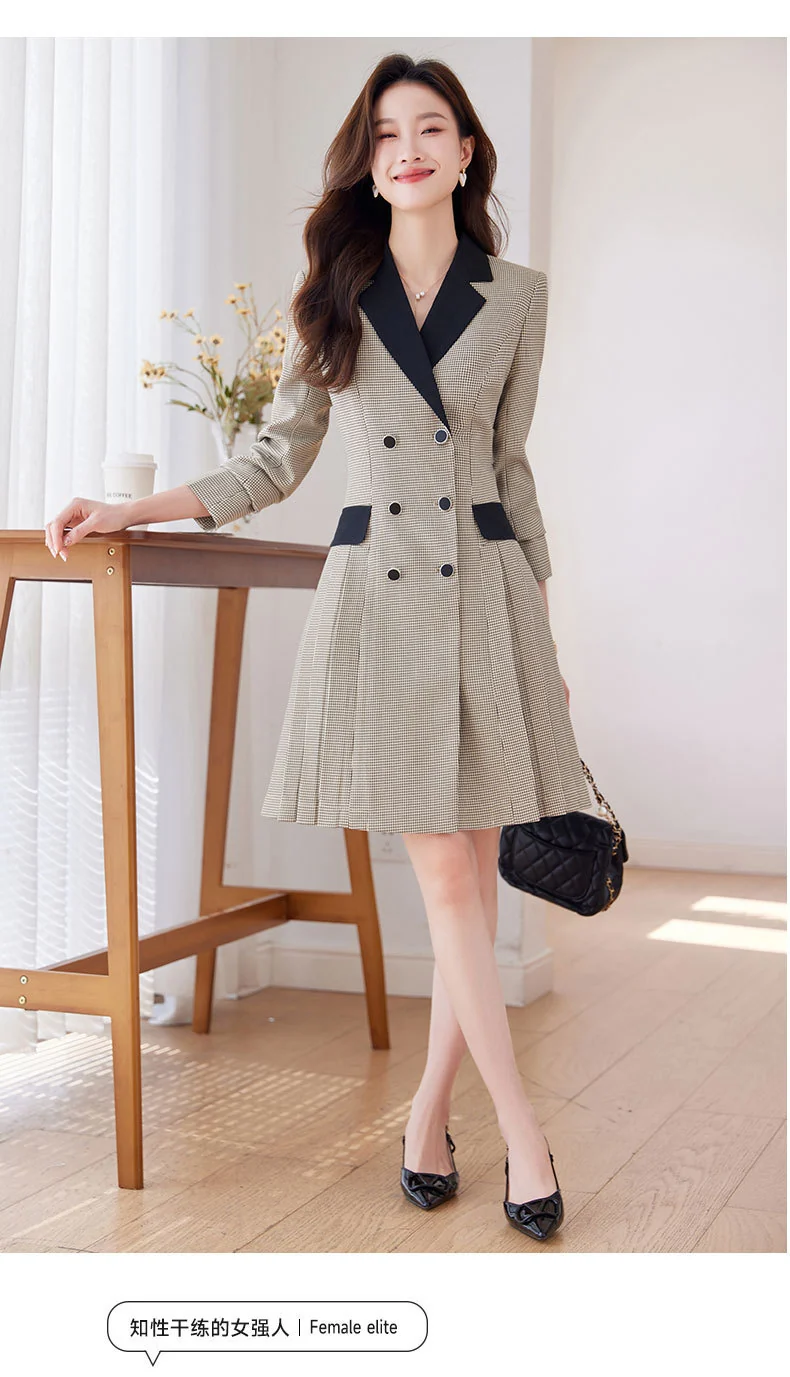 French Hepburn Style Small Black Dress High Sense High Cold Royal Sister Fried Street Small Fragrance Style Pleated Professional Suit dress Summer