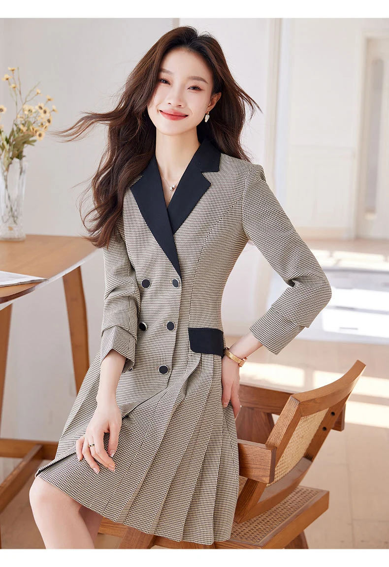 French Hepburn Style Small Black Dress High Sense High Cold Royal Sister Fried Street Small Fragrance Style Pleated Professional Suit dress Summer