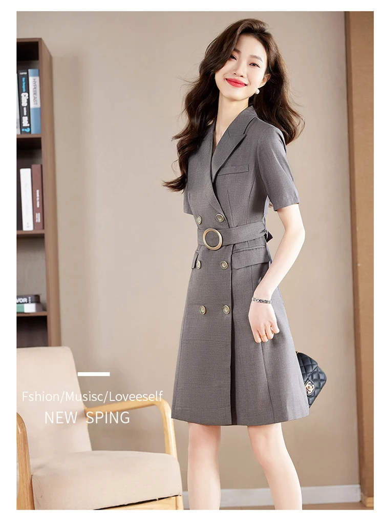 French Hepburn Style Small Black Dress High Sense High Cold Royal Sister Fried Street Small Fragrance Style Pleated Professional Suit dress Summer